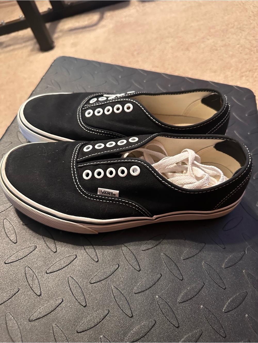 Vans Classic Slip-On Canvas Sneakers - Black - Womens size 9 / Mens 7.5